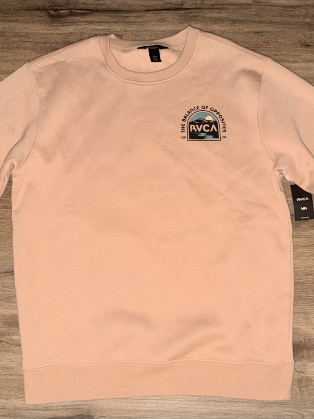 RVCA Crewneck Sweatshirt in Peach large